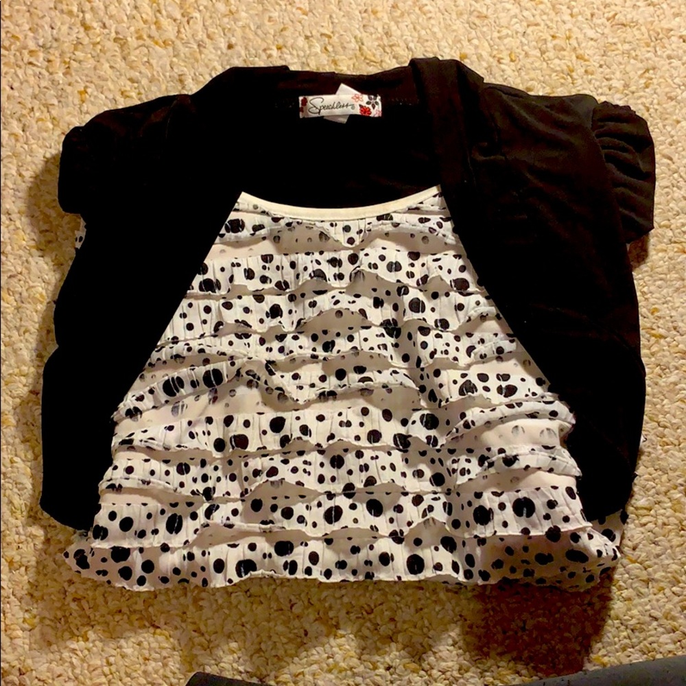 Ruffled Pocka Dot Shirt